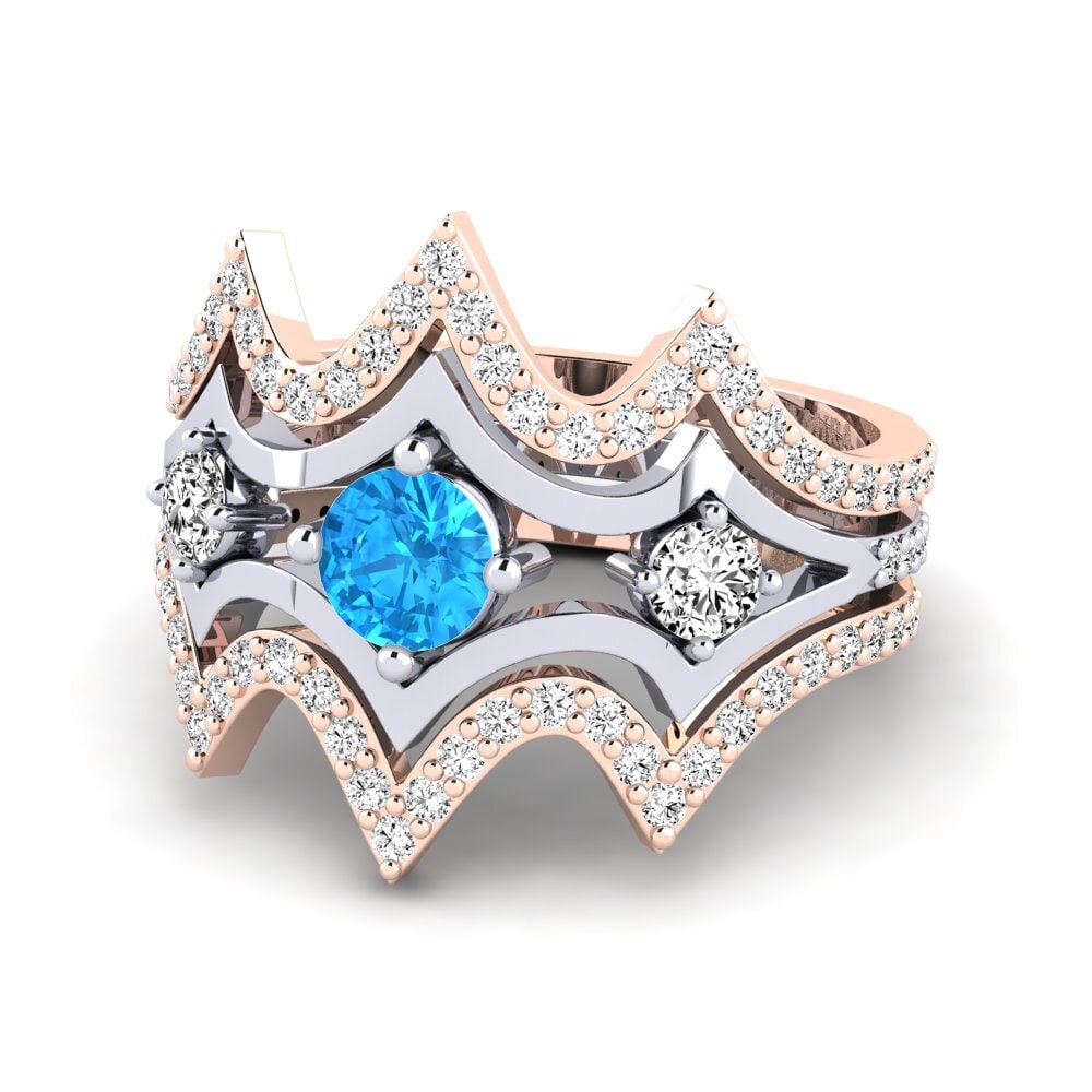 Blauer Topas Ring Fenix SET