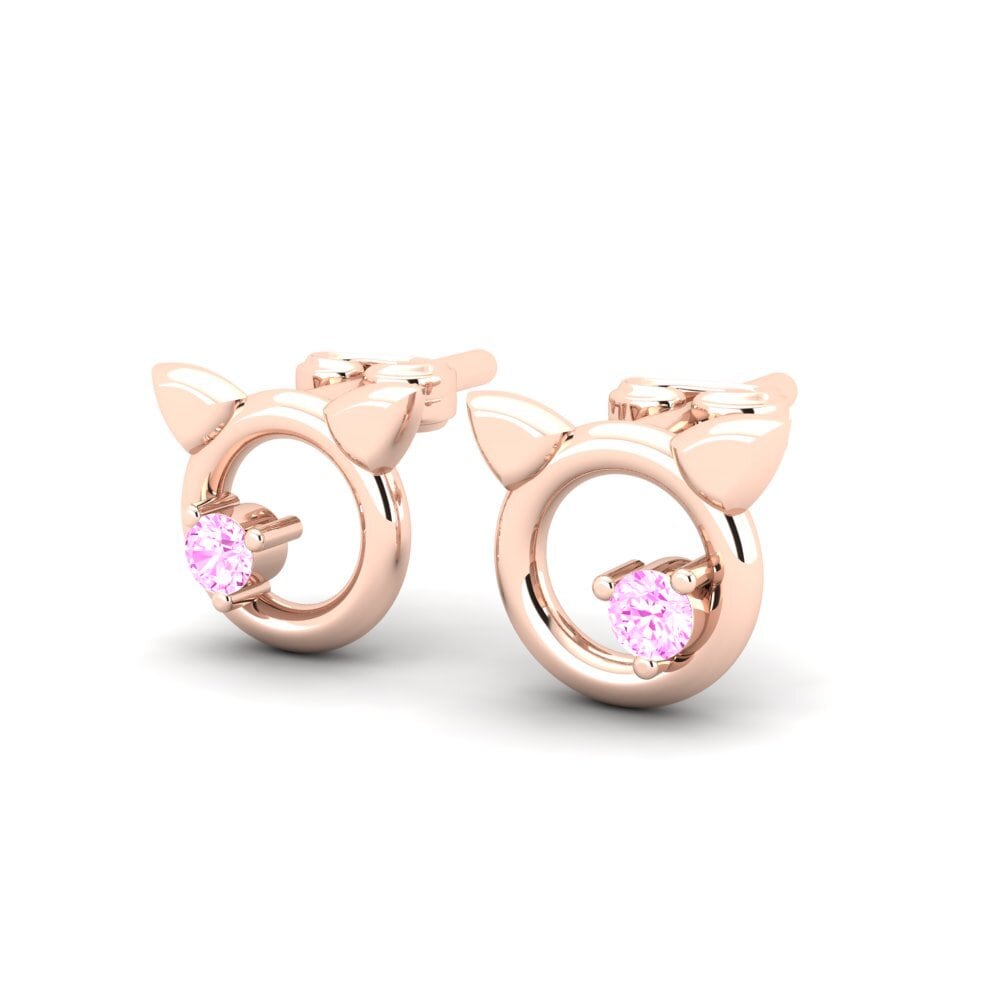 Oro Rosso 375 Zaffiro Rosa Orecchino da donna Fens