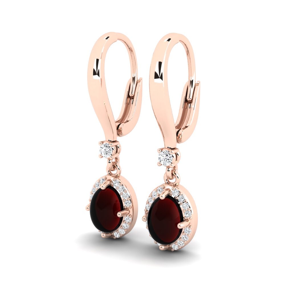 red-375 Cabochon Granada Brincos Feminino Ferdinande