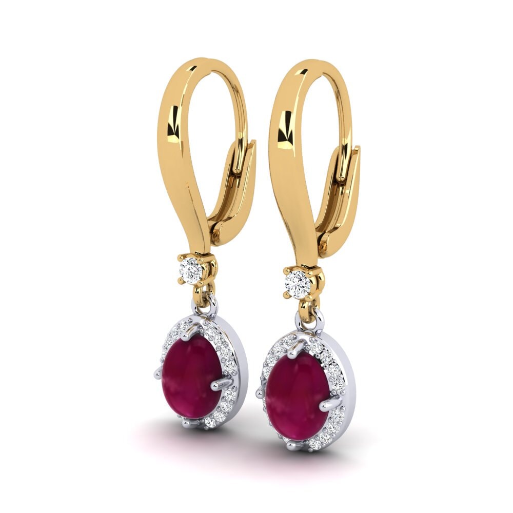 14ct White & Yellow Gold Women's Earring Ferdinande
