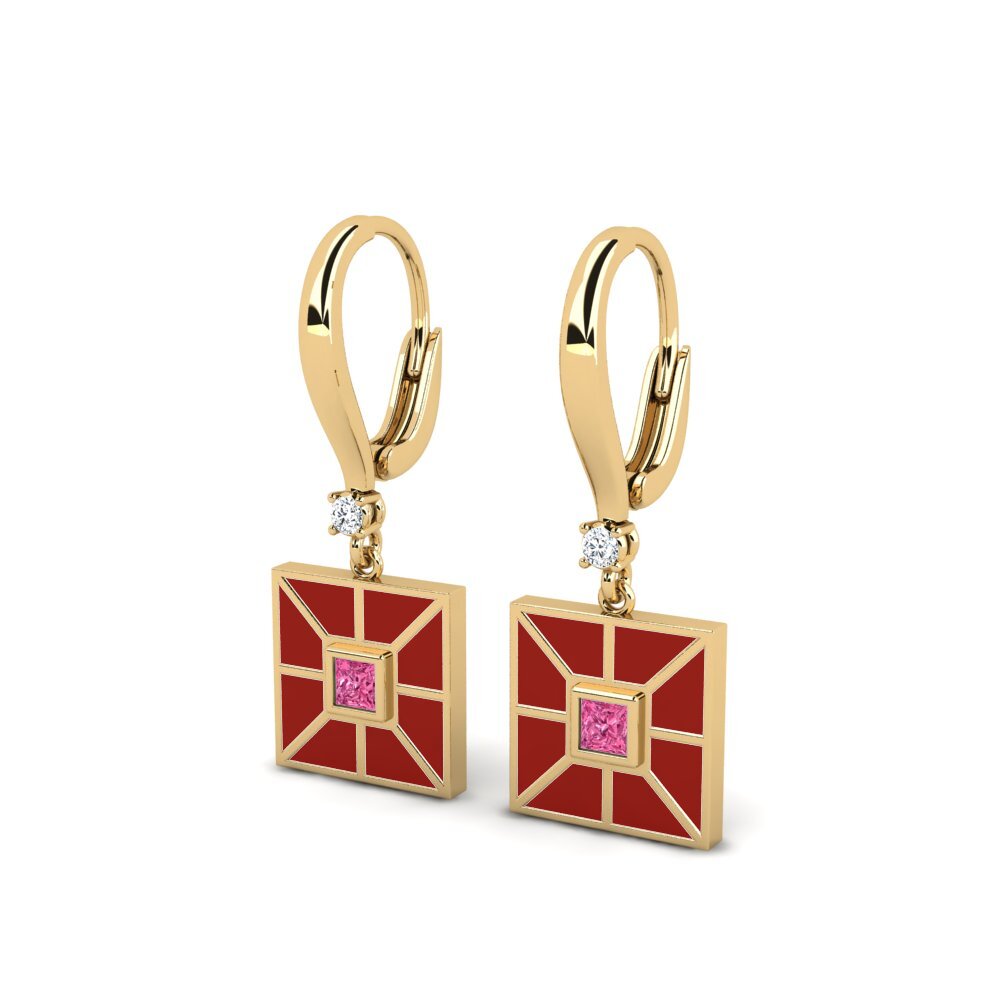 Pink Tourmaline Women's Earring Feturisalin