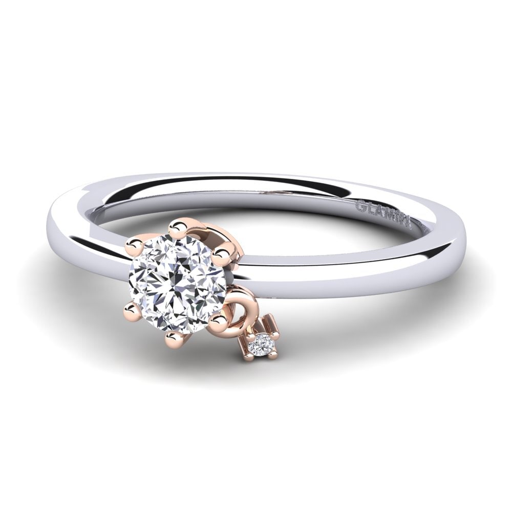 18k White & Rose Gold Engagement Ring Fibrizia