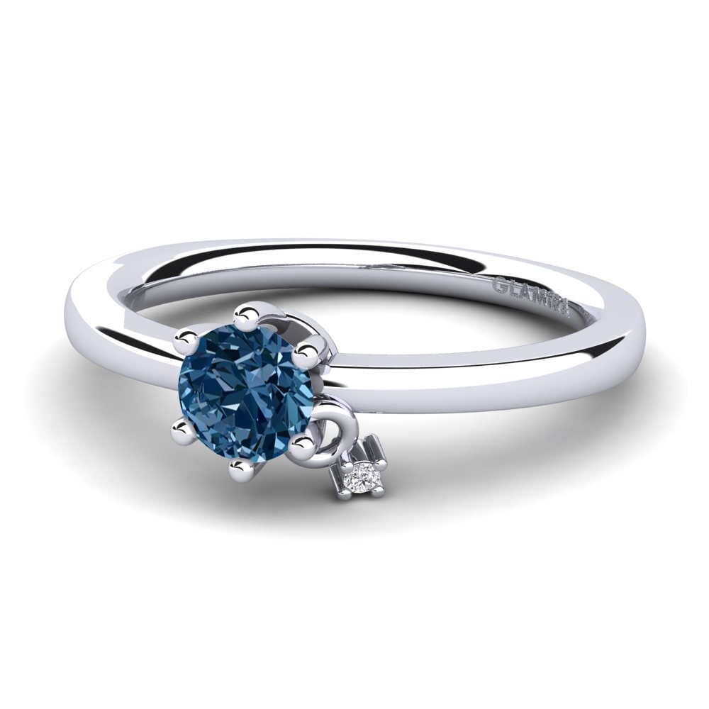 Blue Diamond Engagement Ring Fibrizia