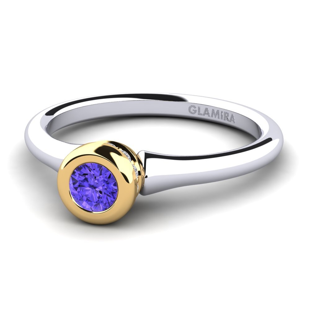 9ct White & Yellow Gold Tanzanite Women's Ring Fidelia