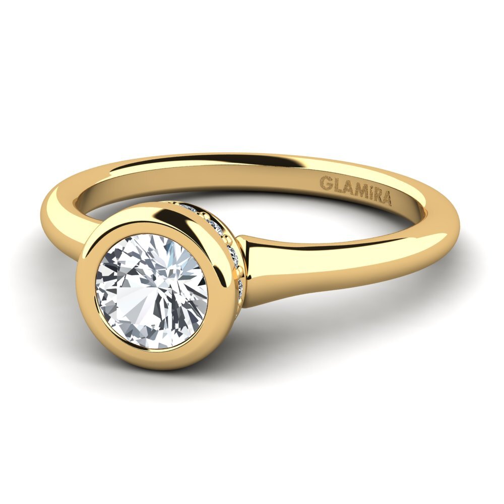 White Zircon Engagement Ring Fidelia 0.5 crt