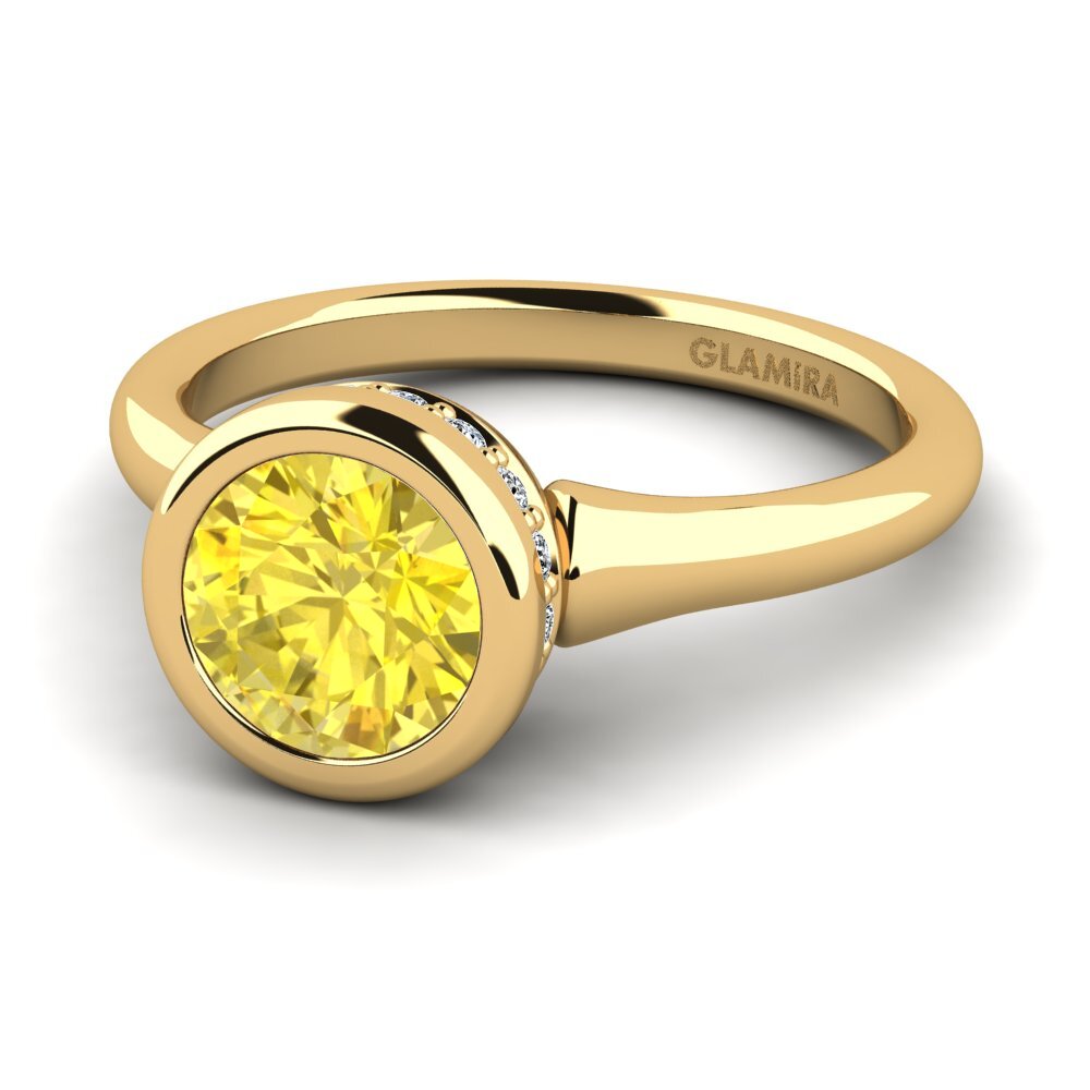 Gul safir Forlovelsesring Fidelia 1.0 crt