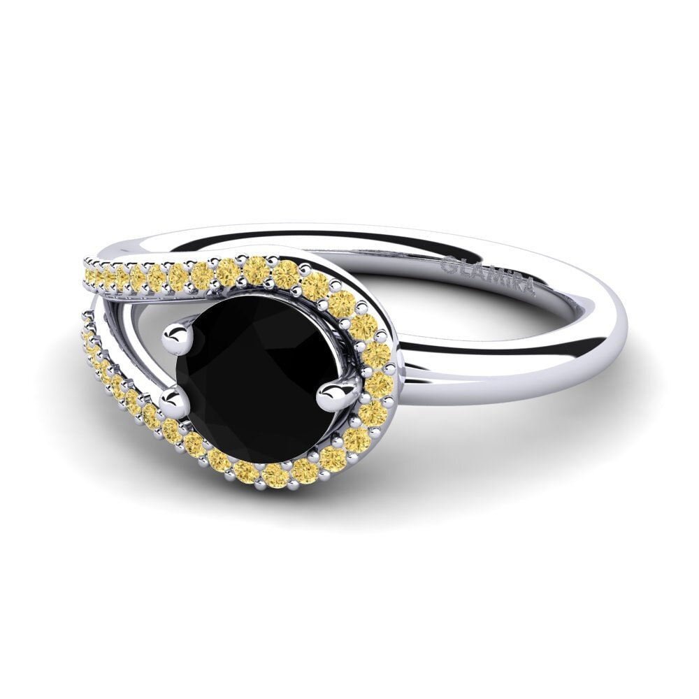 18k Oro Blanco Anillo de compromiso Fidelma