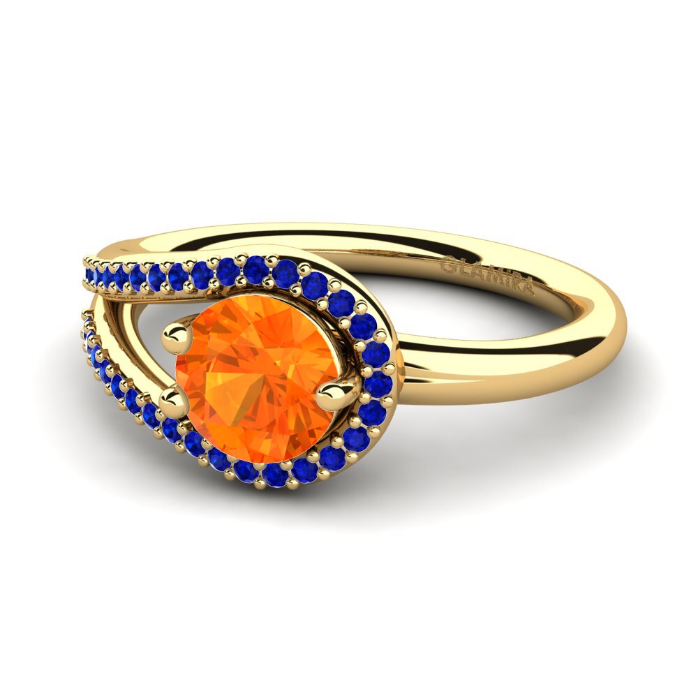 Orange Sapphire Engagement Ring Fidelma