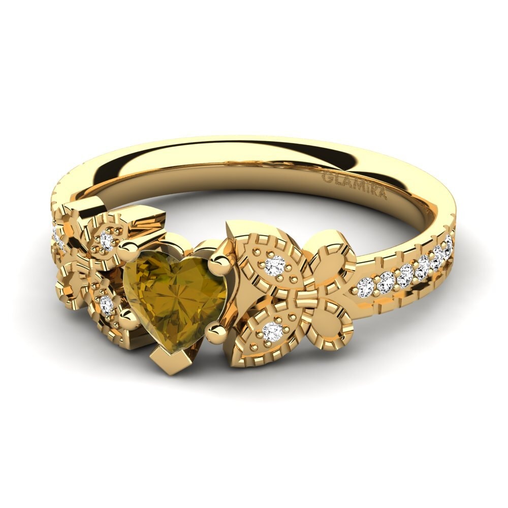Circón Marrón Anillo de compromiso Fiene