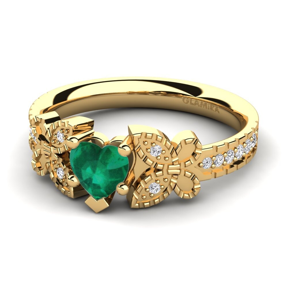 Emerald Engagement Ring Fiene