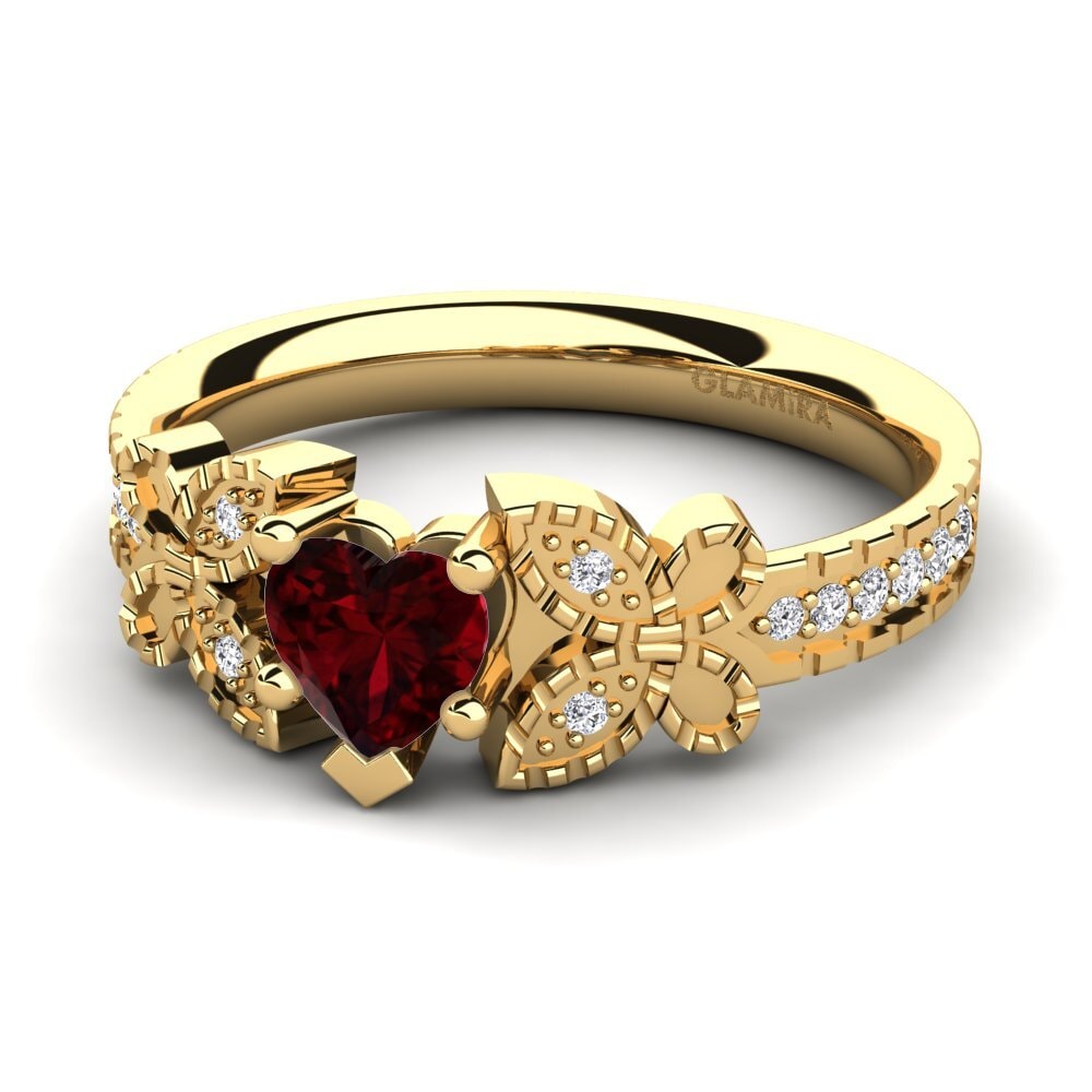 Garnet Engagement Ring Fiene