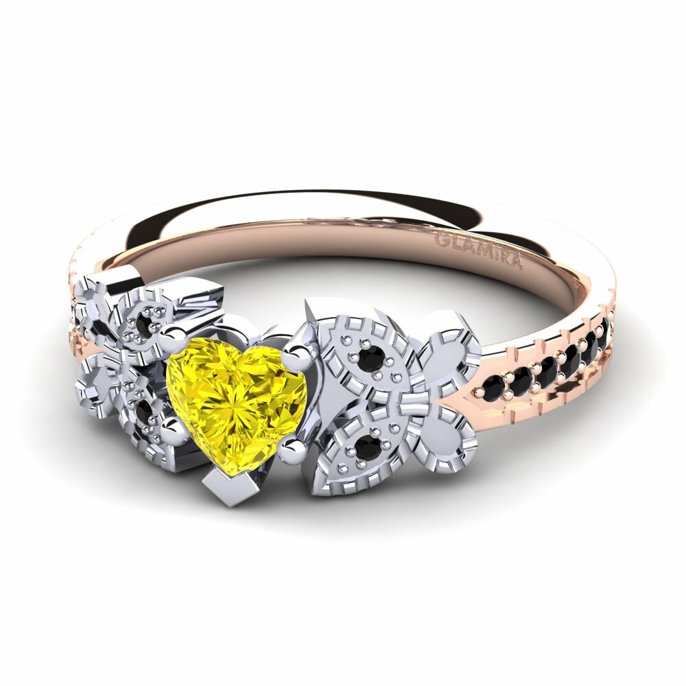 Vintage 14k Rose & White Gold Coloured Engagement Rings