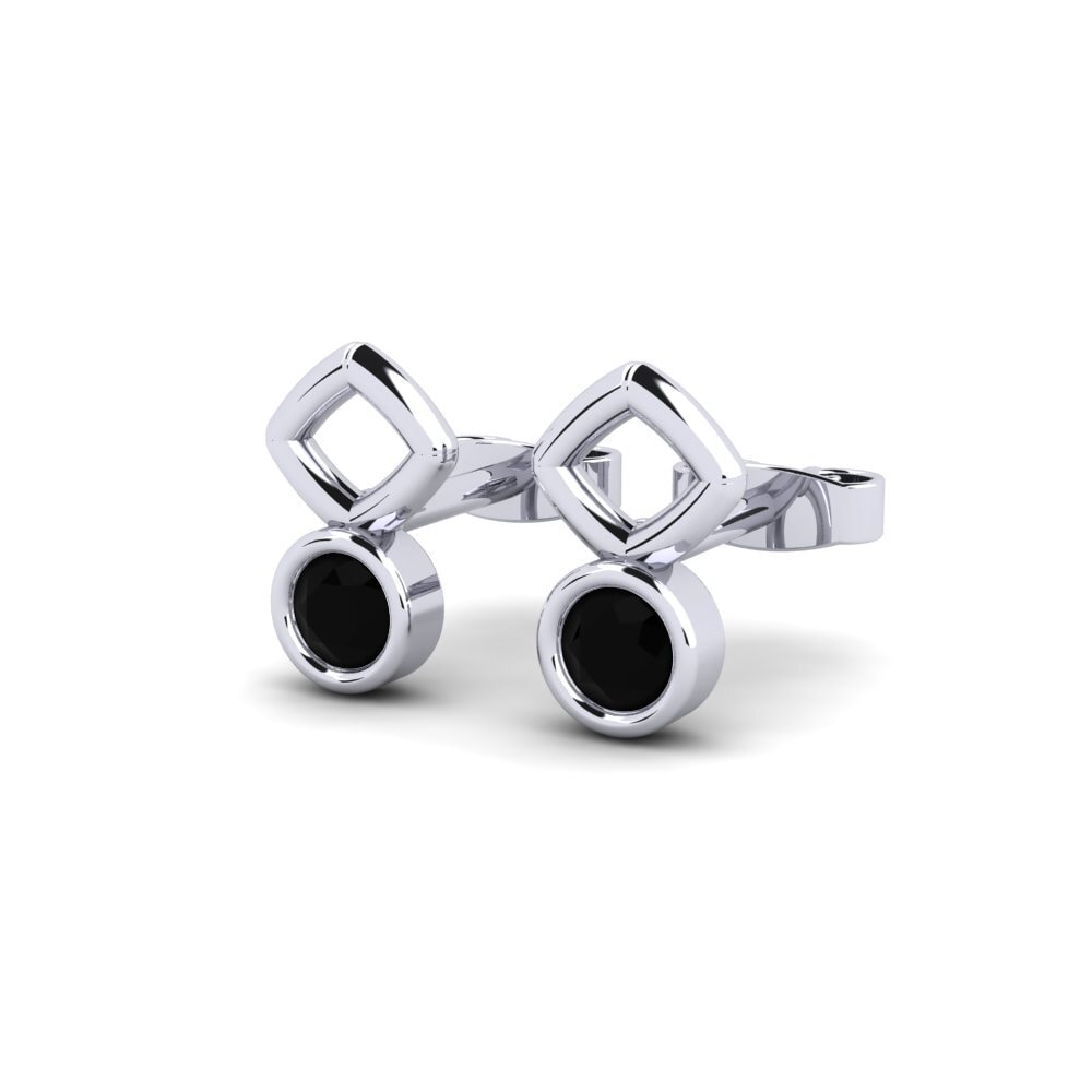 Oro Bianco 750 Diamante Nero Orecchino da donna Fiestamol