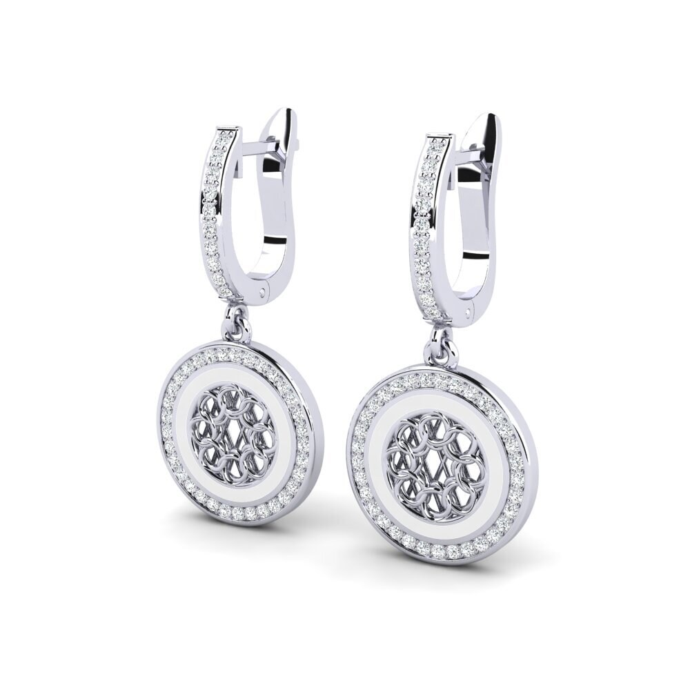 14k Oro Blanco Pendiente de mujer Finca