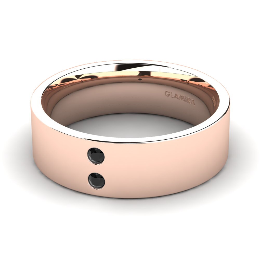 14ct Rose Gold Black Onyx Men's Ring Fine Tune