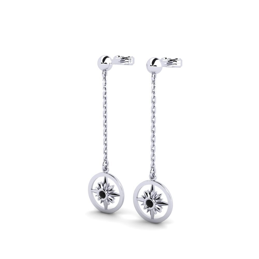 Argento 925 Diamante Nero Orecchino da donna Finifugal