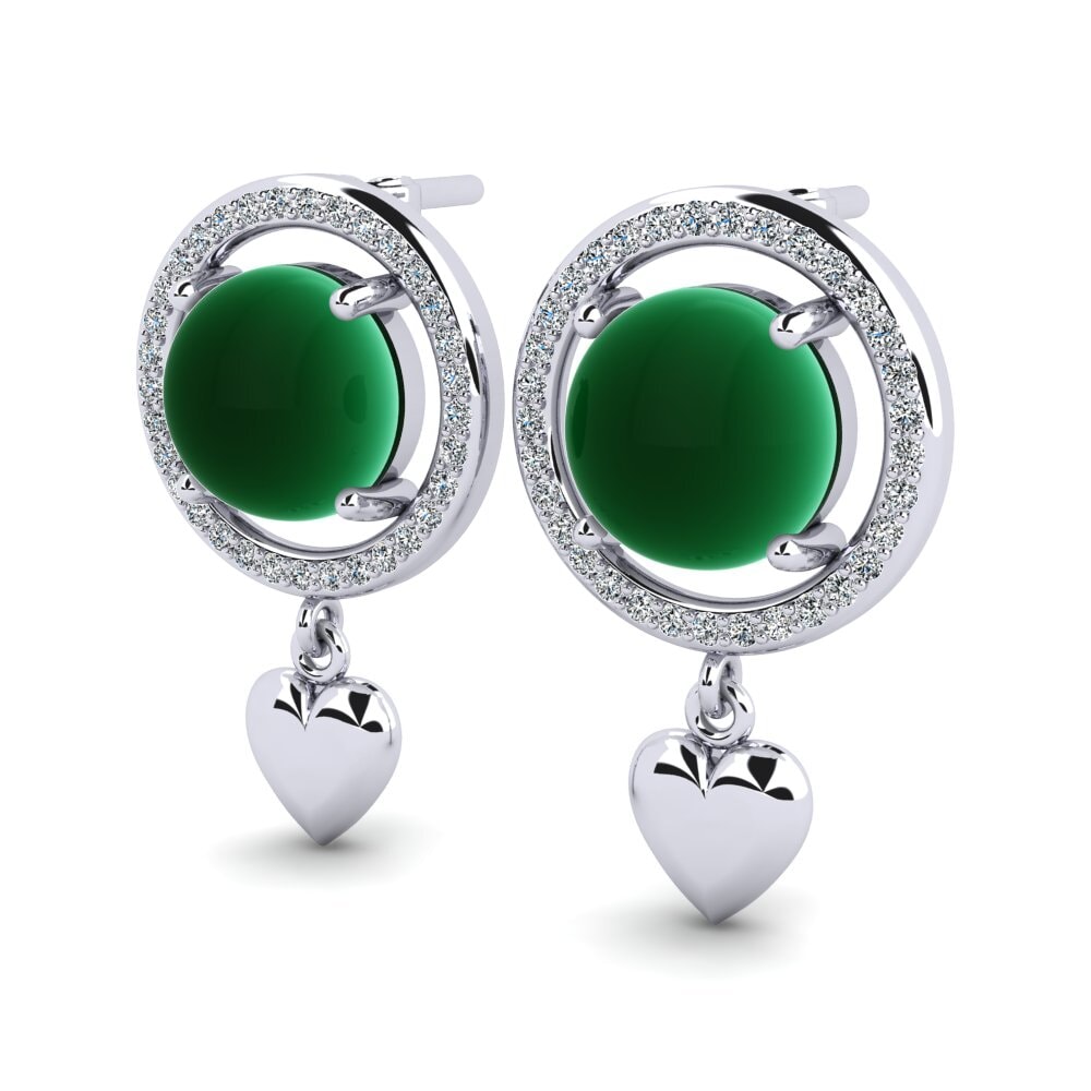 Đá Cabochon Ngọc Lục Bảo Bông tai nữ Fiora