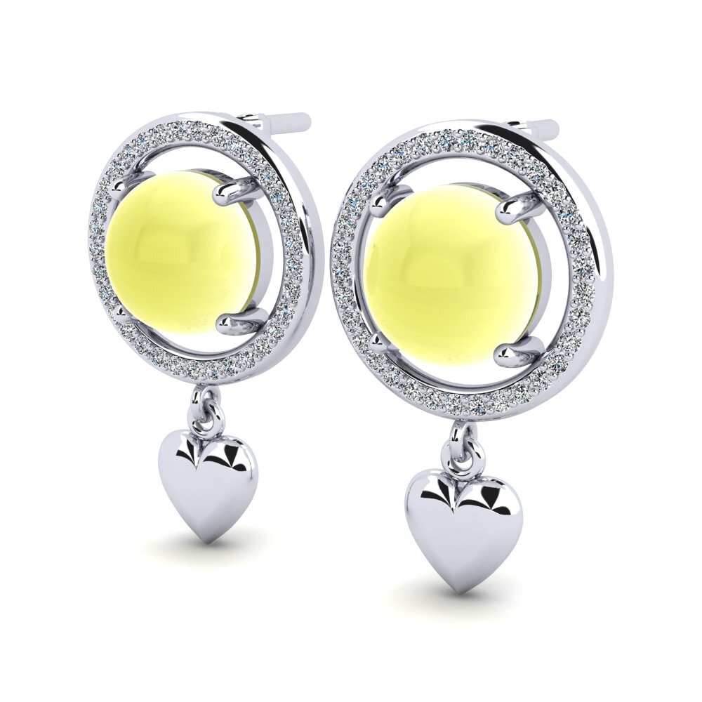 Cabochon Lemon Topaz Women's Earring Fiora
