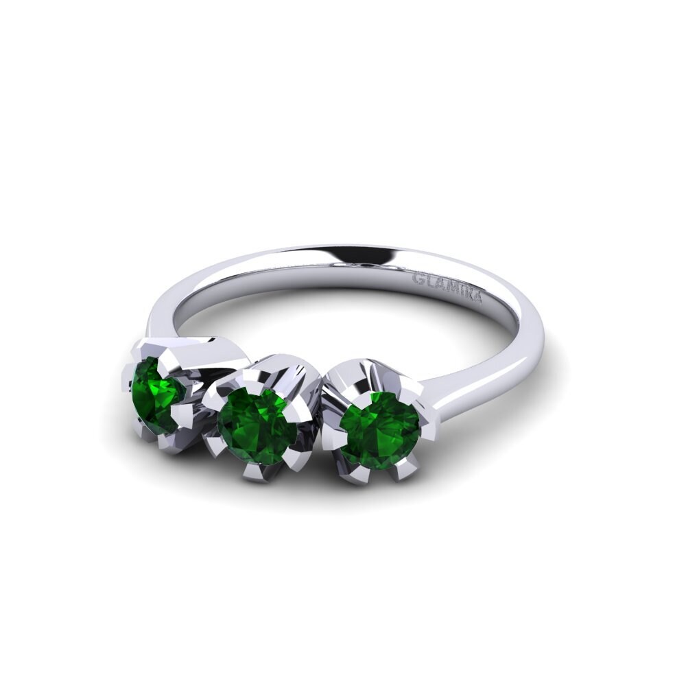 Green Tourmaline Engagement Ring Fiorella
