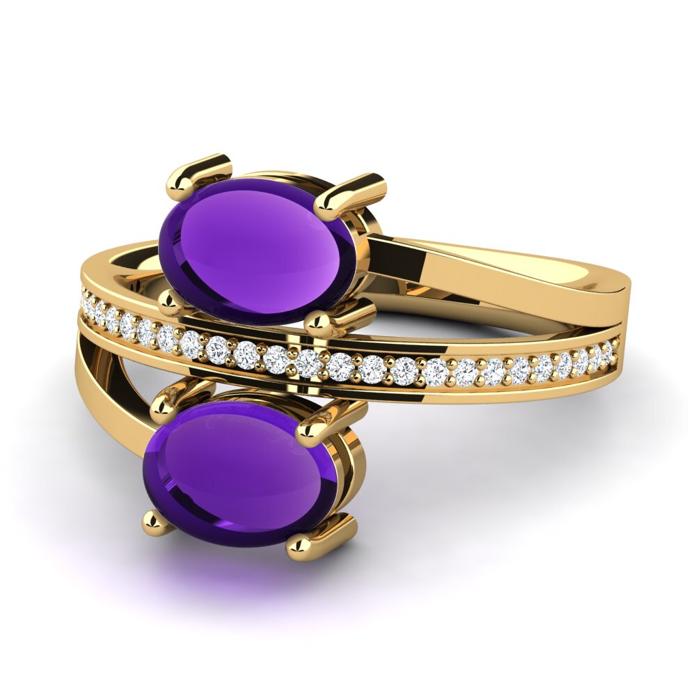 Cabochon Ametista Anel Fiorentina