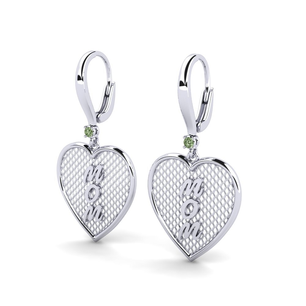 Platino 950 Diamante Verde Pendiente de mujer Fiorini