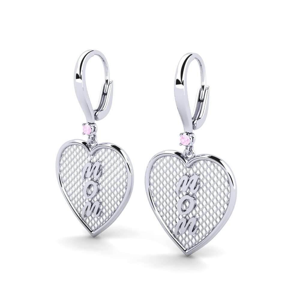 18ct White Gold Pink Sapphire Women's Earring Fiorini