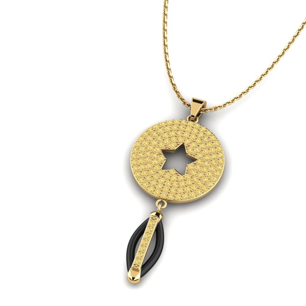 Diamante Amarillo Colgante de Mujer Firefall