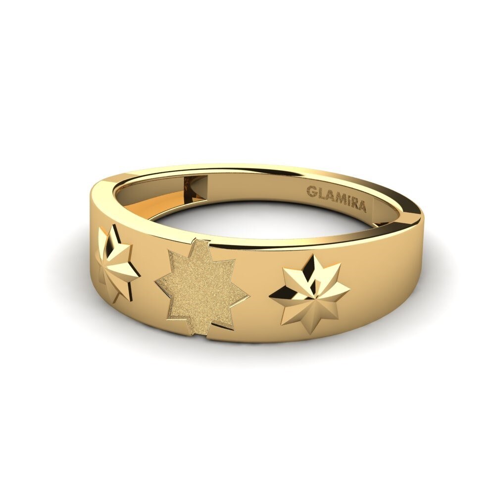 9k Oro Amarillo Anillo Fireworks