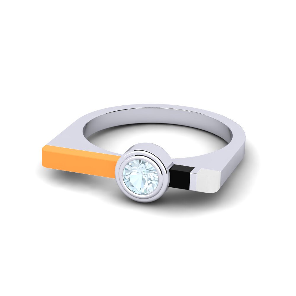 Weiß-Silber Ring Fjel