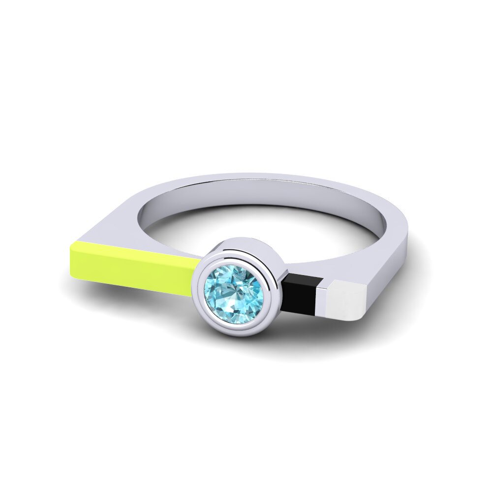 Blauer Zirkon Ring Fjel