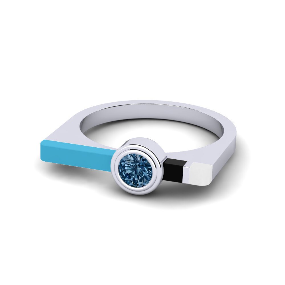 Diamante Azul Anillo Fjel