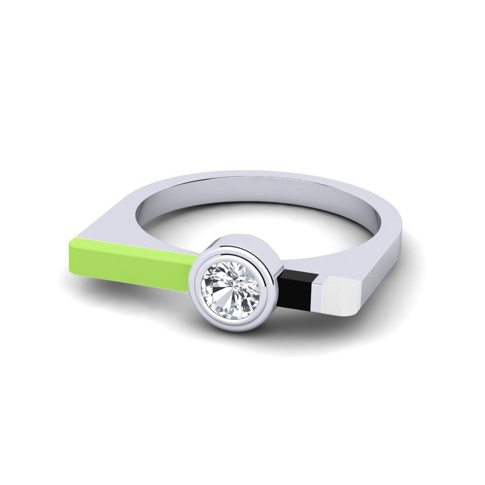 Weißer Zirkon Ring Fjel