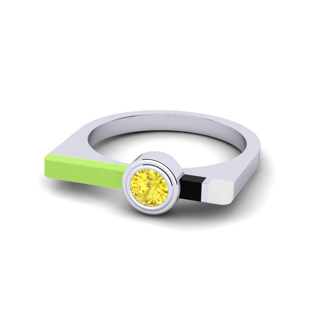 Zafiro amarillo Anillo Fjel