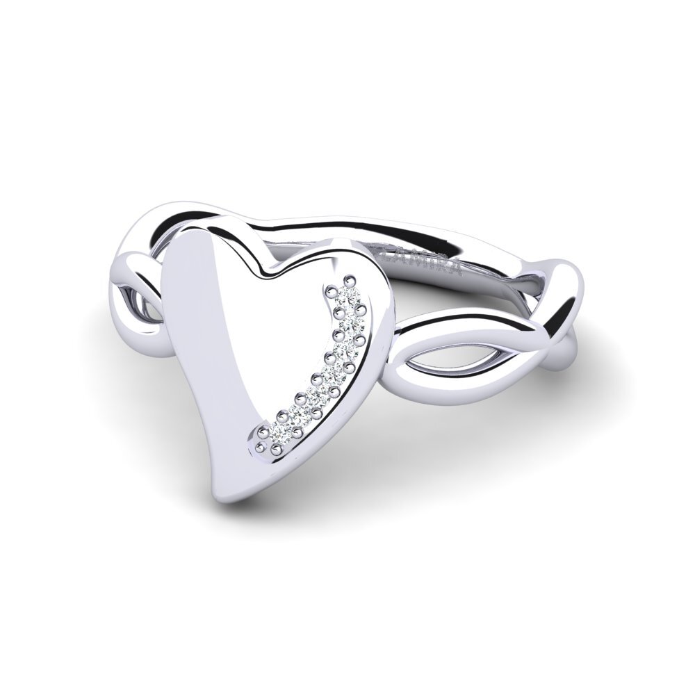 950 Palladium Zirconia Ring Flaine