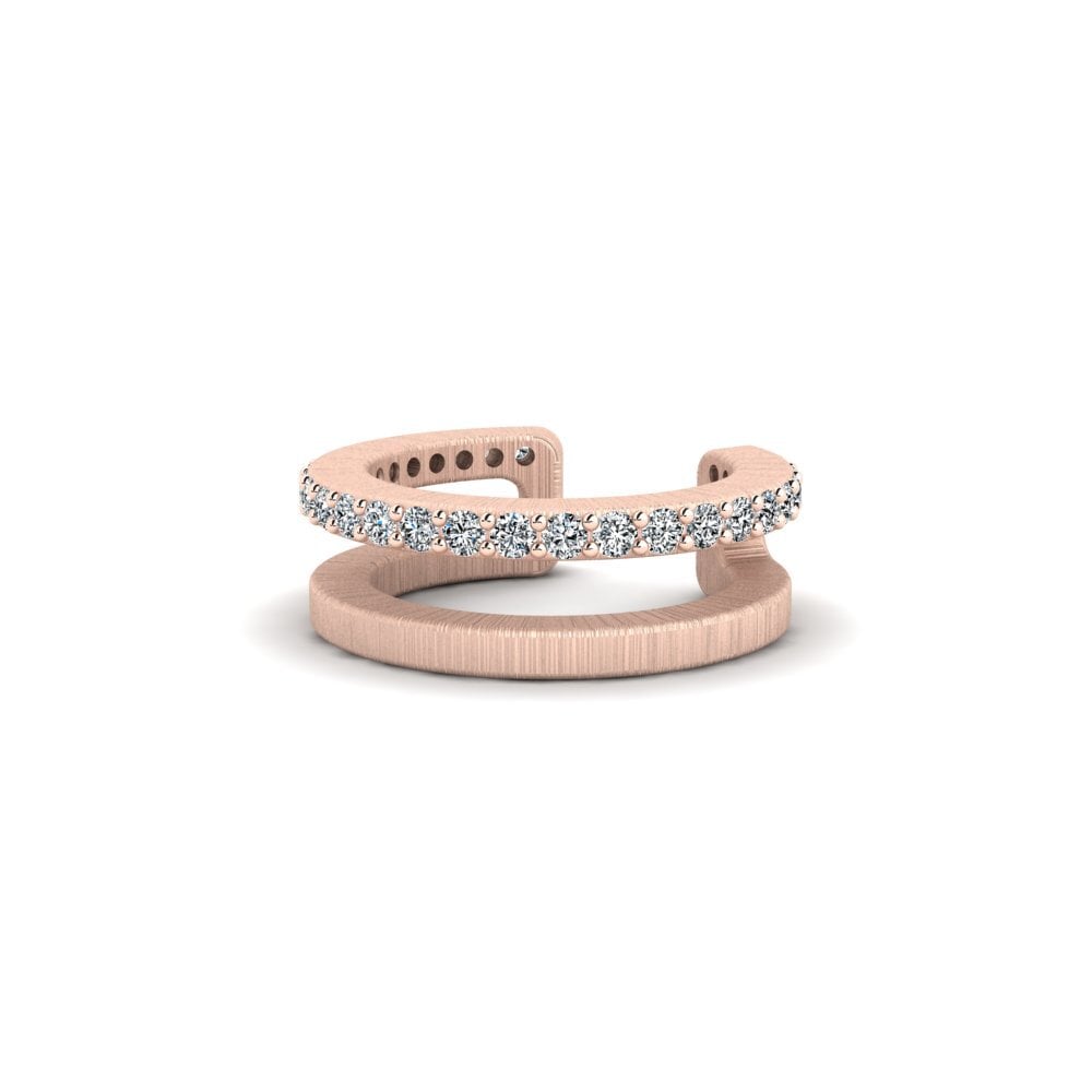 9k Oro Rosa Circonita Aro oreja hombre Flam