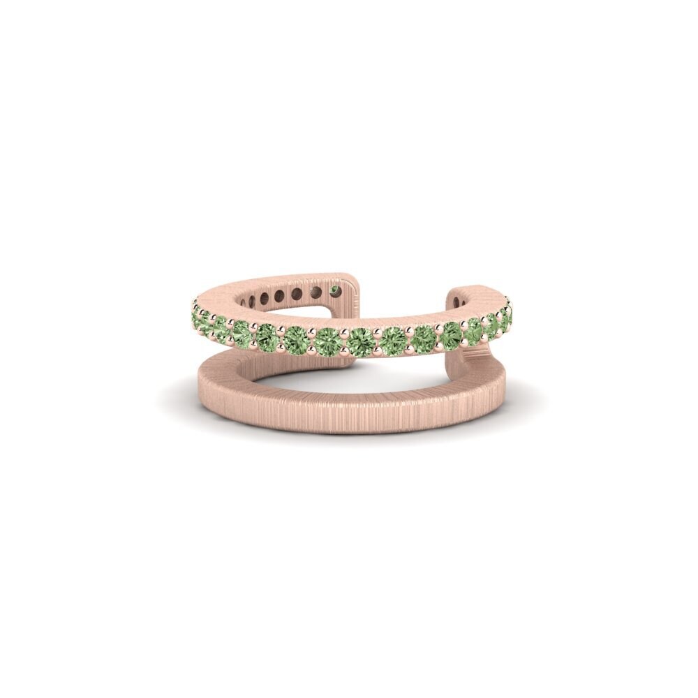 9k Oro Rosa Diamante Verde Aro oreja hombre Flam