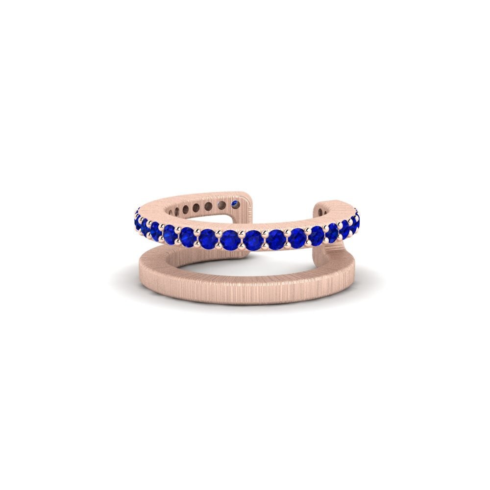 14ct Rose Gold Sapphire Men's Ear Cuff Flam