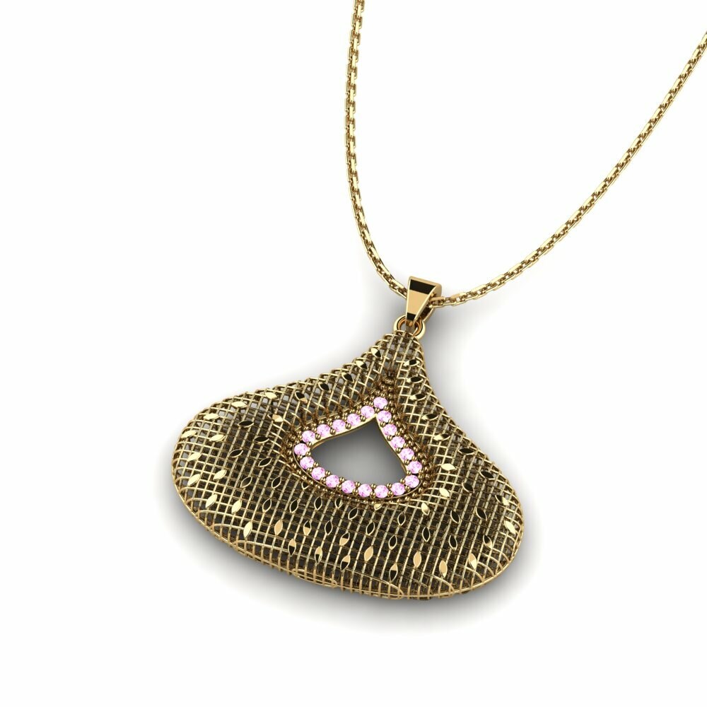 Pink Sapphire Women's Pendant Flanc