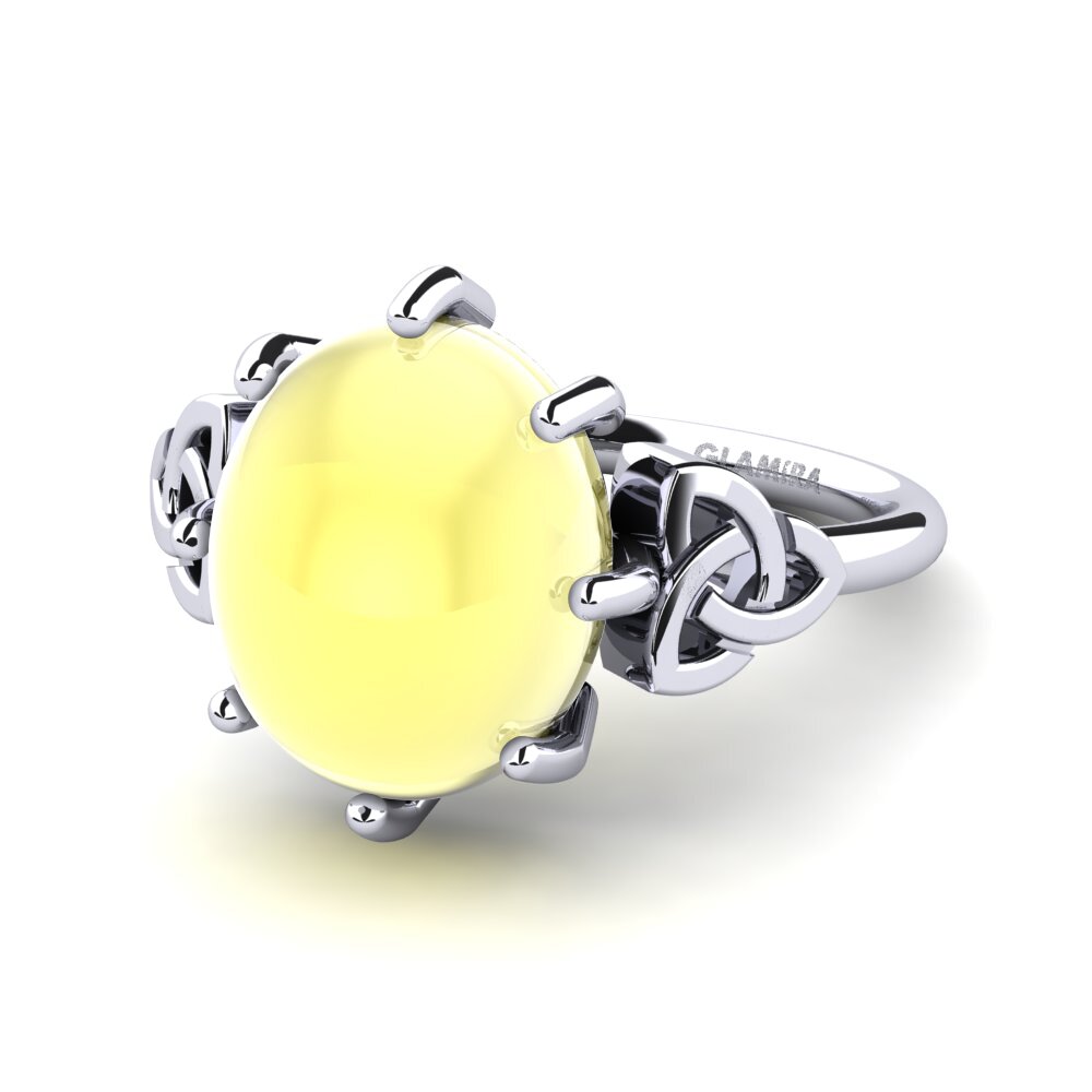 Cabochon Zitronentopas Ring Flanders