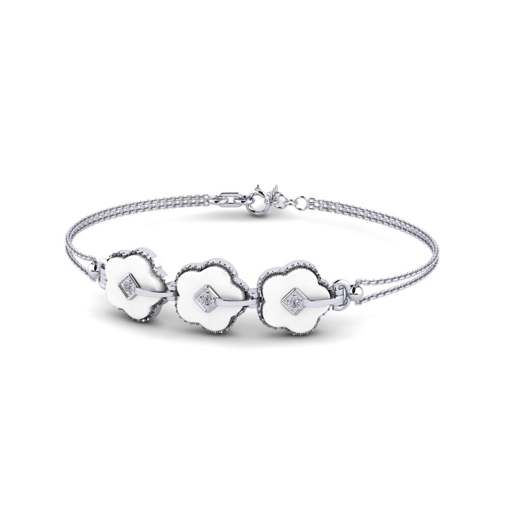 14k Oro Blanco Pulsera de Mujer Flannagan