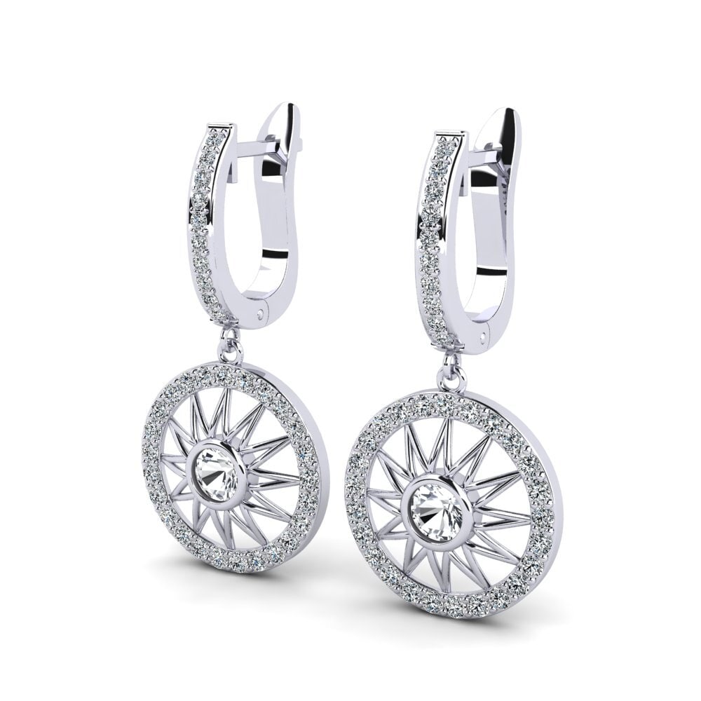 Đá Zircon Trắng Bông tai nữ Flantit