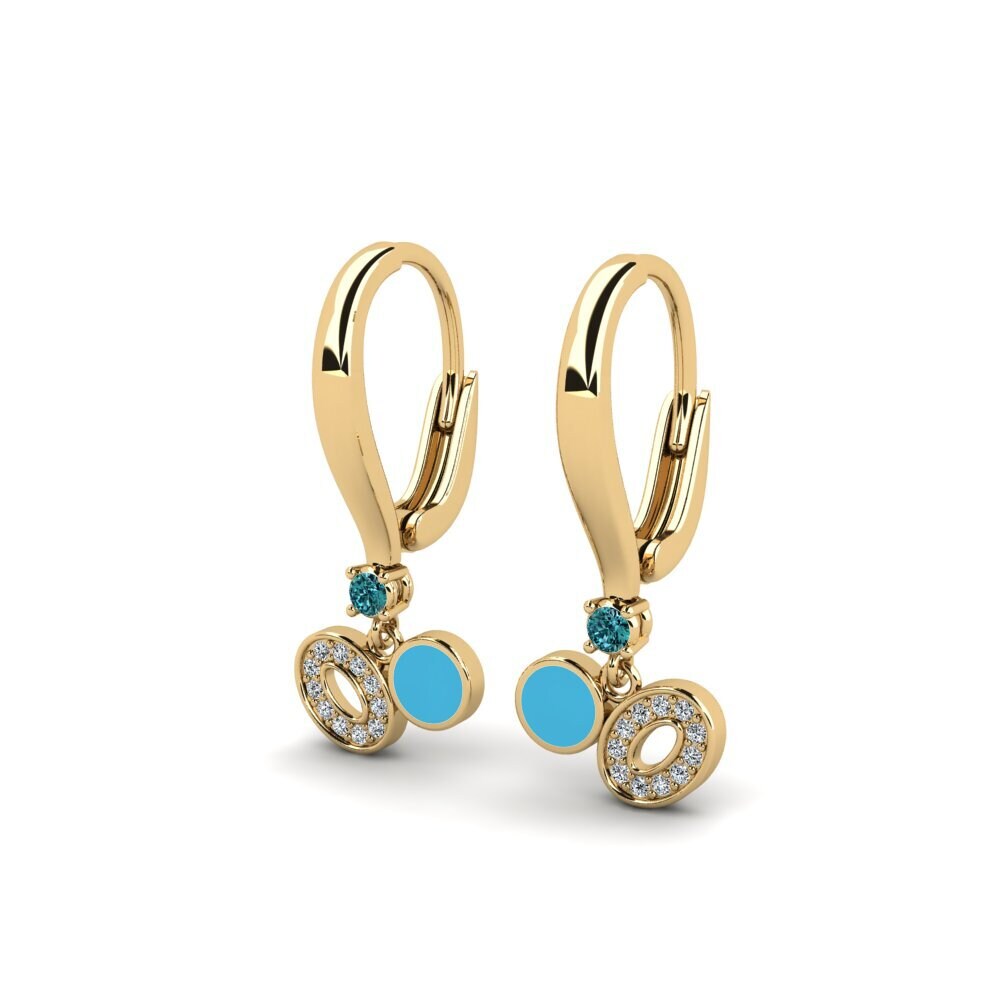 Diamante Azul Pendiente de mujer Flaudien