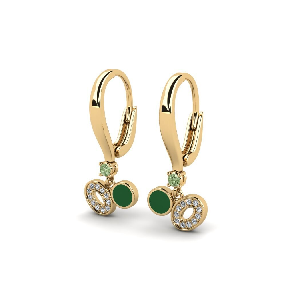 Diamante Verde Pendiente de mujer Flaudien