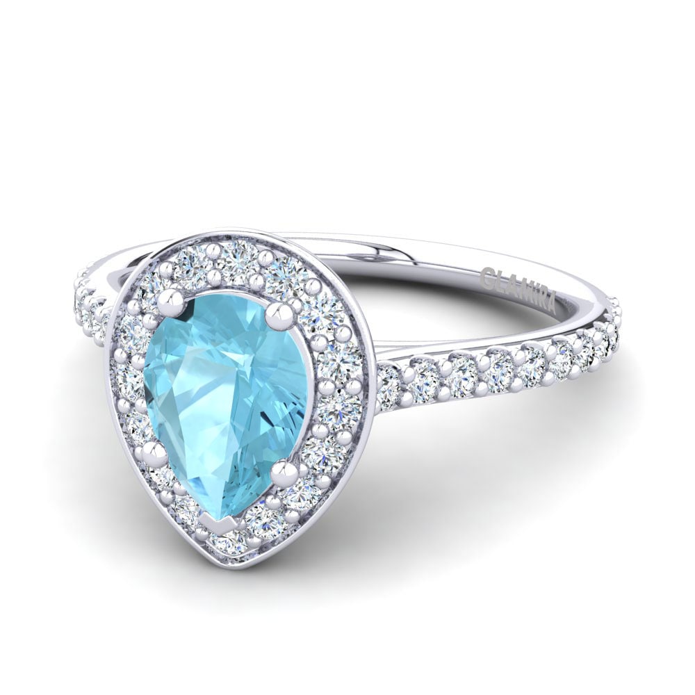 Aguamarina Anillo de compromiso Fleta