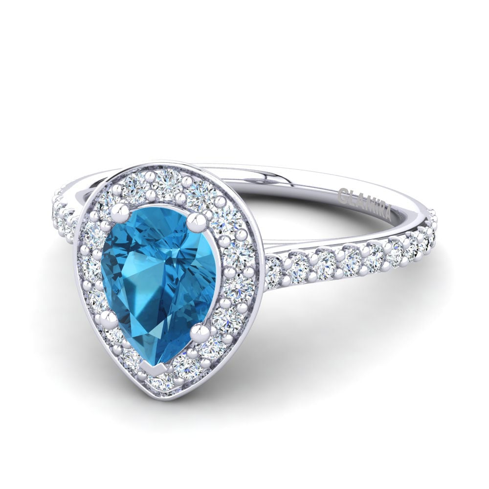 Blue Topaz Engagement Ring Fleta