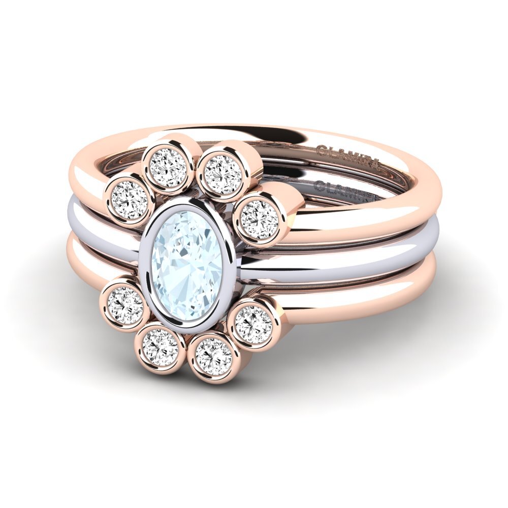 Aquamarine Ring Flet SET