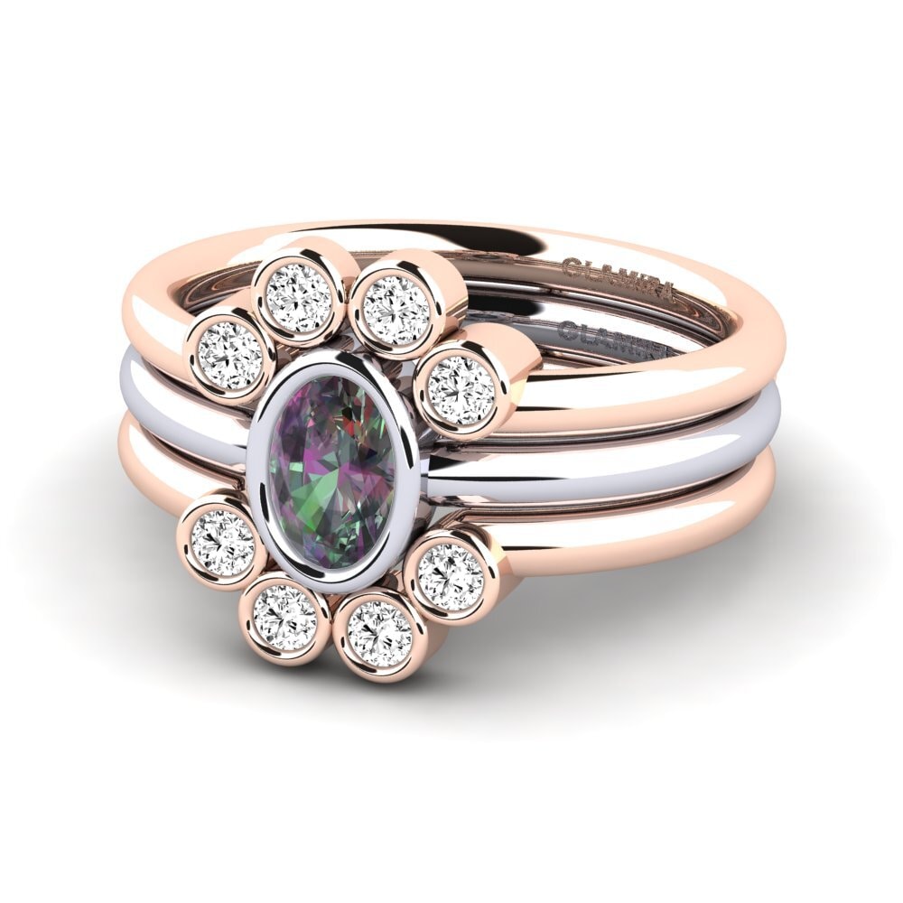 Topacio Místico Anillo Flet SET