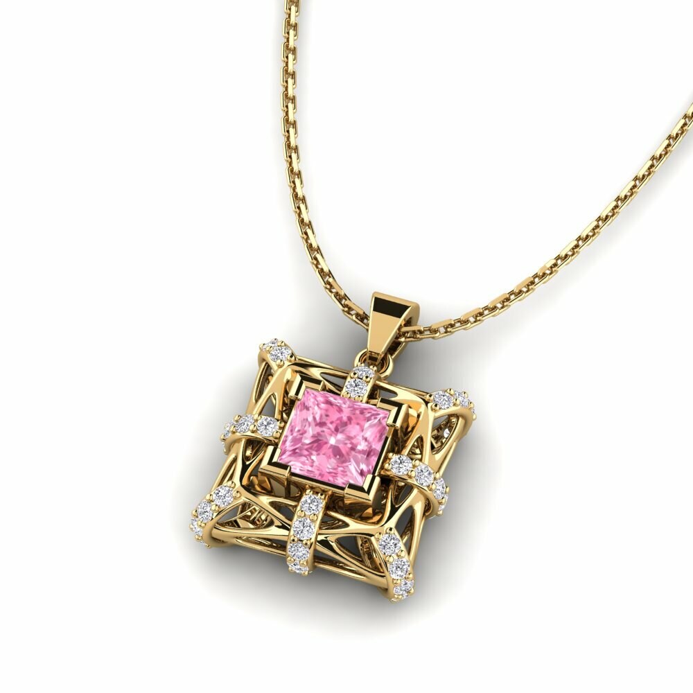 Roze Saffier Dames Hanger Flirtini