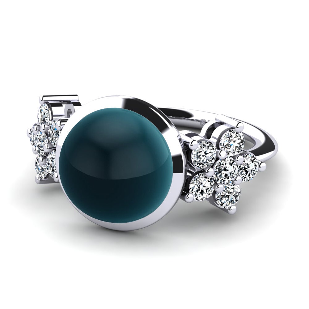 Topacio Azul Londres Cabujón Anillo Florinda