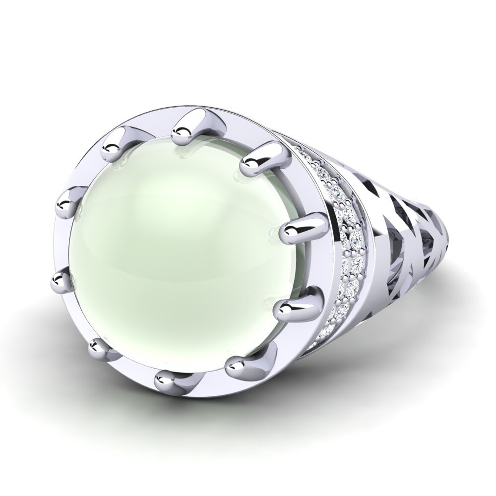 Cabochon Ametista Verde Anel Florite